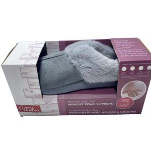 memory foam slippers xl women's grey